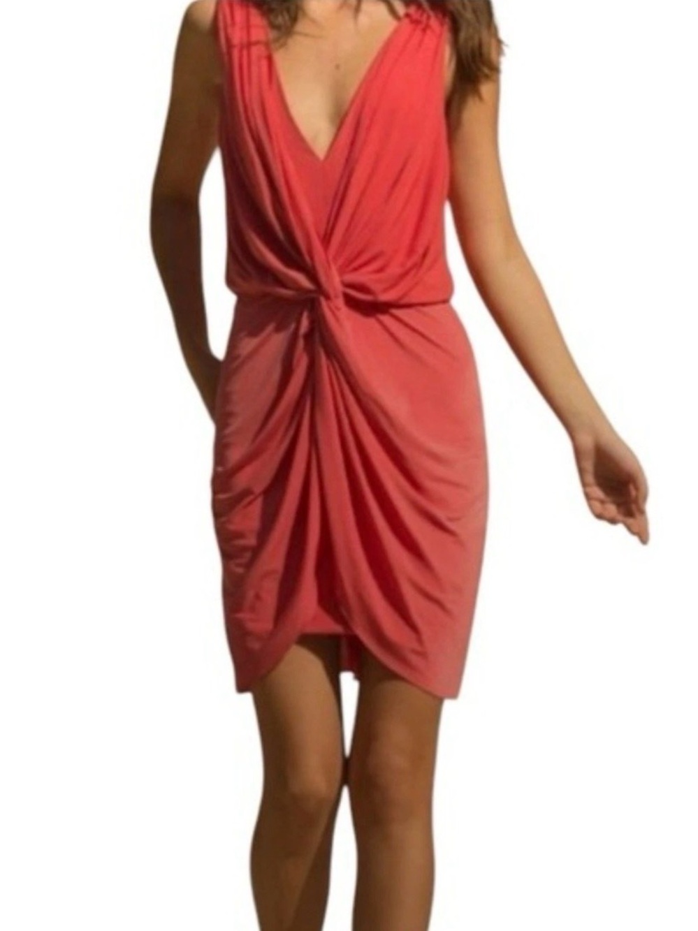 *NWT* MISA Los Angeles Coral Pink Leza Front Tie Mini Dress Size Small